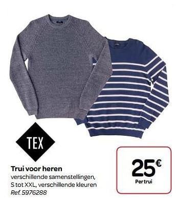 Promoties Trui voor heren - Tex - Geldig van 14/03/2018 tot 26/03/2018 bij Carrefour