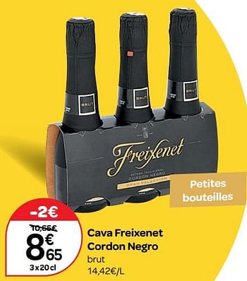 Promotions Cava freixenet cordon negro brut - Freixenet - Valide de 14/03/2018 à 26/03/2018 chez Carrefour