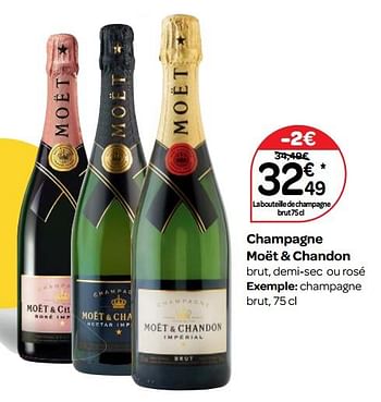 Promotions Champagne moët + chandon brut, demi-sec ou rosé - Moet & Chandon - Valide de 14/03/2018 à 26/03/2018 chez Carrefour