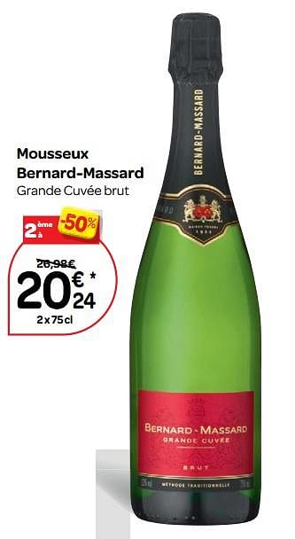 Promotions Mousseux bernard-massard grande cuvée brut - Mousseux - Valide de 14/03/2018 à 26/03/2018 chez Carrefour
