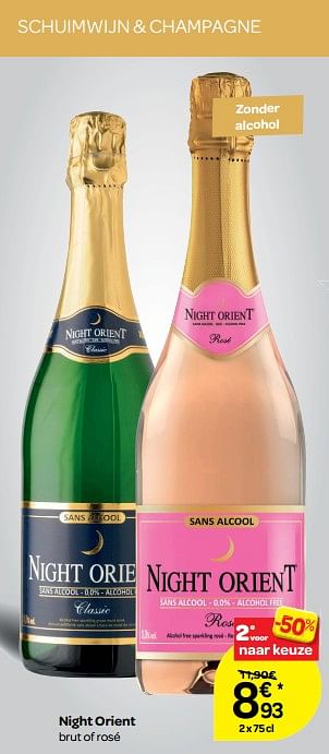 Promoties Night orient brut of rosé - Schuimwijnen - Geldig van 14/03/2018 tot 26/03/2018 bij Carrefour
