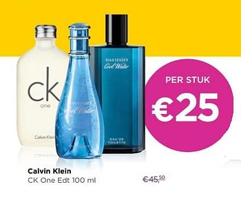 Promoties Calvin klein ck one edt - Calvin Klein - Geldig van 12/03/2018 tot 08/04/2018 bij ICI PARIS XL