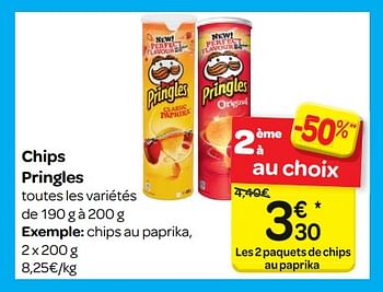 Promotions Chips pringles - Pringles - Valide de 14/03/2018 à 26/03/2018 chez Carrefour