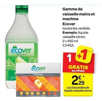 Promotions Gamme de vaisselle mains et machine ecover - Ecover - Valide de 14/03/2018 à 26/03/2018 chez Carrefour