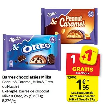 Promotions Barres chocolatées milka - Milka - Valide de 14/03/2018 à 26/03/2018 chez Carrefour