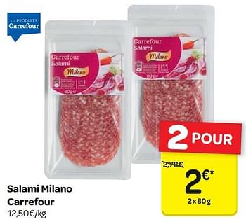 Promoties Salami milano carrefour - Huismerk - Carrefour  - Geldig van 14/03/2018 tot 26/03/2018 bij Carrefour