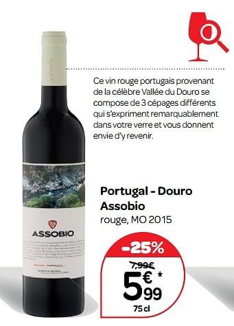 Promotions Portugal - douro assobio rouge, mo 2015 - Vins rouges - Valide de 14/03/2018 à 26/03/2018 chez Carrefour