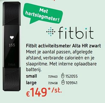 Promoties Fitbit activiteitsmeter alta hr zwart - Fitbit - Geldig van 15/03/2018 tot 31/03/2018 bij Dreamland