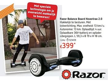 Promoties Razor balance board hovertrax 2.0 - Razor - Geldig van 15/03/2018 tot 31/03/2018 bij Dreamland