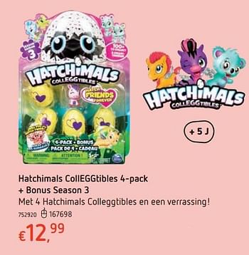 Promoties Hatchimals colleggtibles 4-pack + bonus season 3 - Hatchimals - Geldig van 15/03/2018 tot 31/03/2018 bij Dreamland