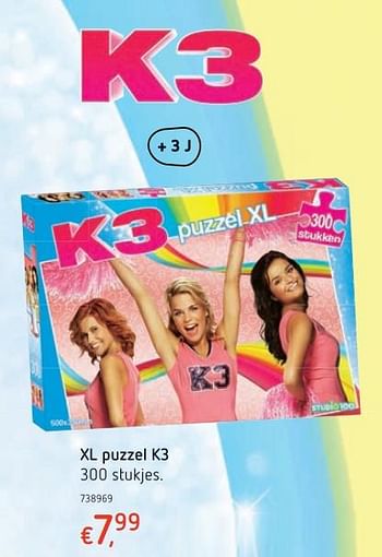 Promoties Xl puzzel k3 - Studio 100 - Geldig van 15/03/2018 tot 31/03/2018 bij Dreamland
