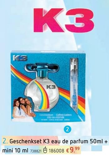 Promoties Geschenkset k3 eau de parfum + mini - K3 - Geldig van 15/03/2018 tot 31/03/2018 bij Dreamland