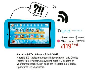 Promotions Kurio tablet tab advance 7 inch 16 bg - Kurio - Valide de 15/03/2018 à 31/03/2018 chez Dreamland