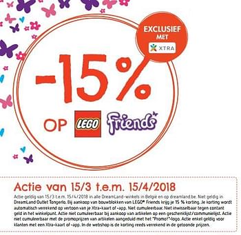 Promoties -15 % op lego friends - Lego - Geldig van 15/03/2018 tot 31/03/2018 bij Dreamland