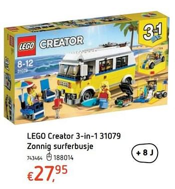 Promoties Lego creator 3-in-1 zonnig surferbusje - Lego - Geldig van 15/03/2018 tot 31/03/2018 bij Dreamland