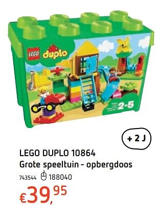 Promotions Lego duplo grote speeltuin opbergdoos - Lego - Valide de 15/03/2018 à 31/03/2018 chez Dreamland