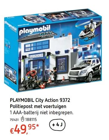 Promoties Playmobil city action politiepost met voertuigen - Playmobil - Geldig van 15/03/2018 tot 31/03/2018 bij Dreamland