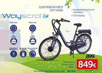 Promoties Elektrische fiets city w520 - Wayscrall - Geldig van 13/03/2018 tot 15/04/2018 bij Auto 5