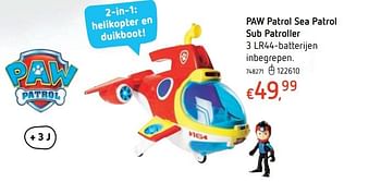 Promoties Paw patrol sea patrol sub patroller - PAW  PATROL - Geldig van 15/03/2018 tot 31/03/2018 bij Dreamland