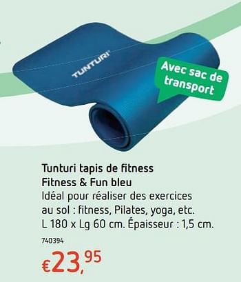 Promoties Tunturi tapis de fitness fitness + fun bleu - Tunturi - Geldig van 15/03/2018 tot 31/03/2018 bij Dreamland