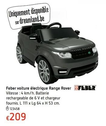 Promotions Feber elektrische auto range rover - Feber - Valide de 15/03/2018 à 31/03/2018 chez Dreamland