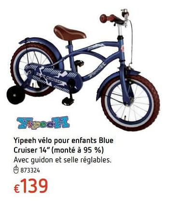 Promoties Yipeeh vélo pour enfants blue cruiser 14`` - Yipeeh - Geldig van 15/03/2018 tot 31/03/2018 bij Dreamland