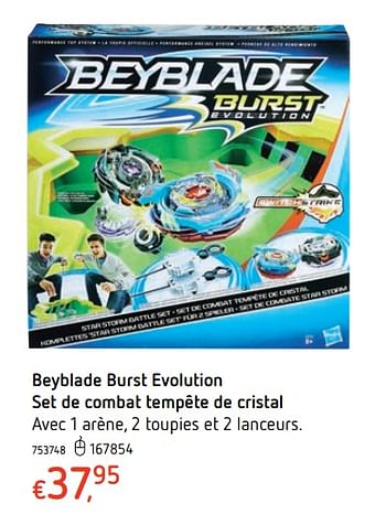 Promotions Beyblade burst evolution set de combat tempête de cristal - Hasbro - Valide de 15/03/2018 à 31/03/2018 chez Dreamland