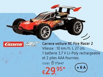 Promotions Carrera voiture rc fire racer 2 - Carrera - Valide de 15/03/2018 à 31/03/2018 chez Dreamland