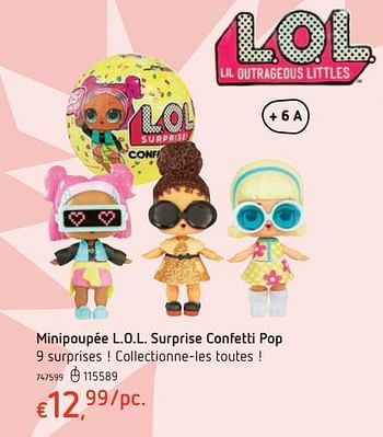 Promotions Minipopje l.o.l. surprise confetti pop - Lol Suprise - Valide de 15/03/2018 à 31/03/2018 chez Dreamland
