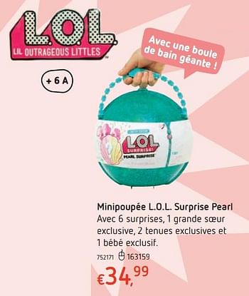 Promotions Minipoupée l.o.l. surprise pearl - Lol Suprise - Valide de 15/03/2018 à 31/03/2018 chez Dreamland