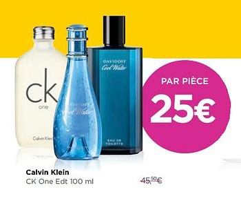 Promotions Calvin klein ck one edt - Calvin Klein - Valide de 12/03/2018 à 08/04/2018 chez ICI PARIS XL