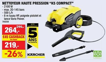 Promotions Kärcher nettoyeur haute pression k5 compact - Kärcher - Valide de 14/03/2018 à 25/03/2018 chez Hubo