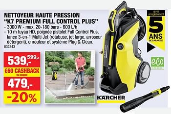 Promotions Kärcher nettoyeur haute pression k7 premium full control plus - Kärcher - Valide de 14/03/2018 à 25/03/2018 chez Hubo