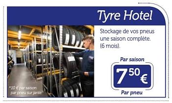 Promotions Tyre hotel - Produit maison - Auto 5  - Valide de 13/03/2018 à 15/04/2018 chez Auto 5