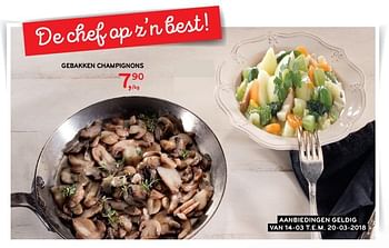 Promoties Gebakken champignons - Huismerk - Alvo - Geldig van 14/03/2018 tot 20/03/2018 bij Alvo