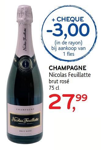 Promoties Champagne nicolas feuillatte brut rosé - Champagne - Geldig van 14/03/2018 tot 27/03/2018 bij Alvo