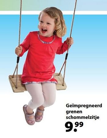 Promoties Geïmpregneerd grenen schommelzitje - Huismerk - Multi Bazar - Geldig van 13/03/2018 tot 03/04/2018 bij Multi Bazar