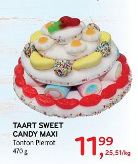 Promoties Taart sweet candy maxi tonton pierrot - Huismerk - Alvo - Geldig van 14/03/2018 tot 27/03/2018 bij Alvo
