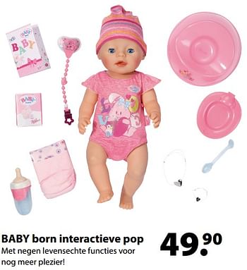 Promoties Baby born interactieve pop - Zapf creation - Geldig van 13/03/2018 tot 03/04/2018 bij Multi Bazar
