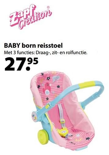 Promoties Baby born reisstoel - Zapf creation - Geldig van 13/03/2018 tot 03/04/2018 bij Multi Bazar
