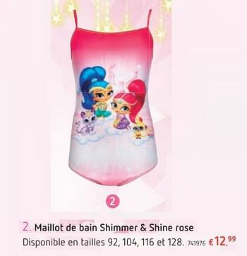 Promotions Maillot de bain shimmer + shine rose - Shimmer and Shine - Valide de 15/03/2018 à 31/03/2018 chez Dreamland
