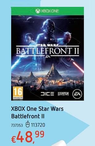 Promotions Xbox one star wars battlefront ii - Electronic Arts - Valide de 15/03/2018 à 31/03/2018 chez Dreamland