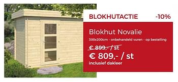 Promotions Blokhut novalie - Produit maison - Woodtex - Valide de 12/03/2018 à 28/04/2018 chez Woodtex