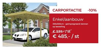 Promoties Carportactie enkel-aanbouw - Huismerk - Woodtex - Geldig van 12/03/2018 tot 28/04/2018 bij Woodtex