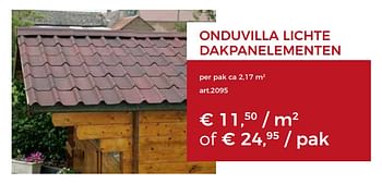 Promoties Lichte dakpanelementen - Huismerk - Woodtex - Geldig van 12/03/2018 tot 28/04/2018 bij Woodtex