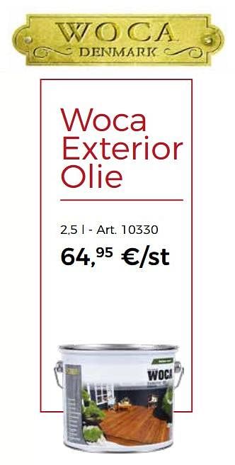 Promotions Woca exterior olie naturel - Woca Denmark  - Valide de 12/03/2018 à 28/04/2018 chez Woodtex