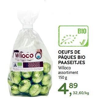 Promotions Oeufs de pâques bio paaseitjes - Wiloco - Valide de 14/03/2018 à 27/03/2018 chez Alvo