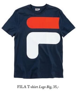 Promoties T-shirt logo big - Fila - Geldig van 06/03/2018 tot 30/05/2018 bij De Bijenkorf