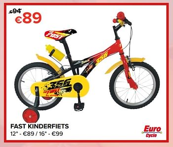 Promoties Fast kinderfiets - Euro Cycle - Geldig van 16/03/2018 tot 15/04/2018 bij Euro Shop