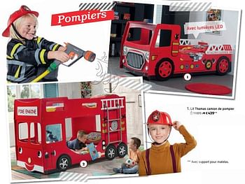 Promotions Lit thomas camion de pompier - Produit maison - Dreamland - Valide de 15/03/2018 à 14/03/2019 chez Dreamland